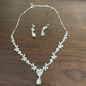 Wedding, bridesmaids or prom necklace and earrings